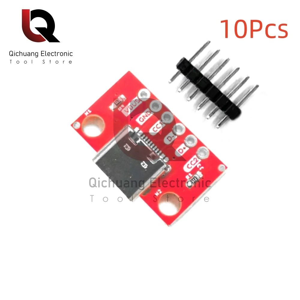 5/10Pcs TYPE-C Female Test Board USB 3.1 PCB Board 16P to 2.54mm Connector Socket High Current Power Adapter Module