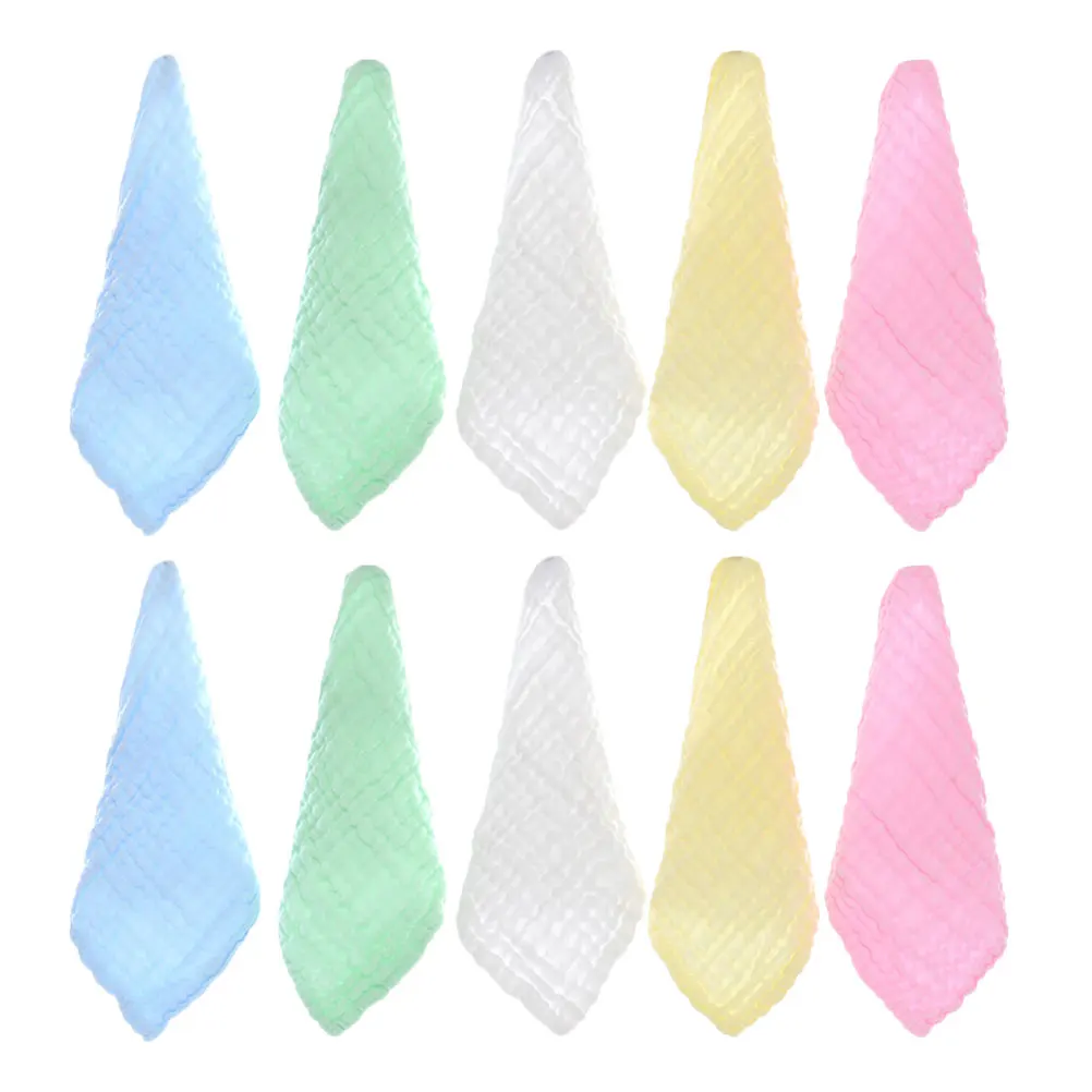 

10 Pcs Bath Towels for Newborn Colored Washcloths Cotton Absorb Water Infant