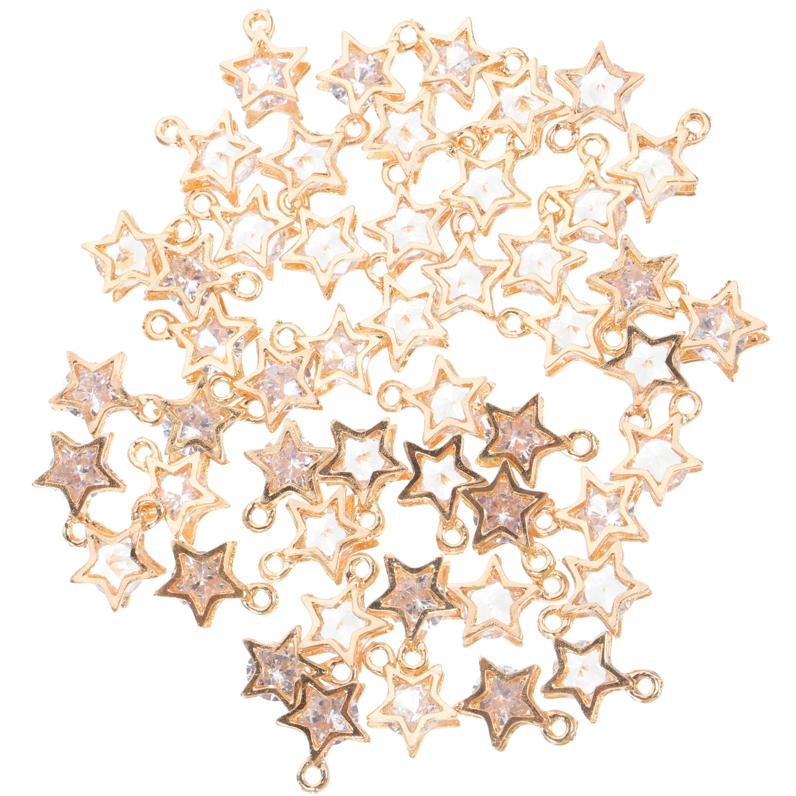 

50pcs Metal Zirconia Charms Pendant Jewelry Making Supplies Bulk Decorative Pendants Necklace Bracelet Mini Alloy Accessories