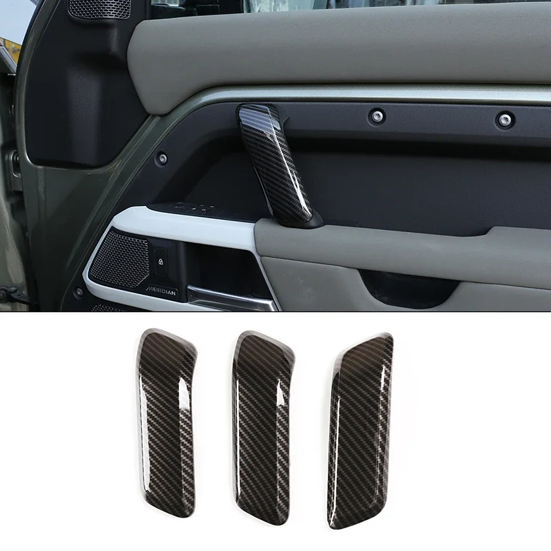 For 2020-2024 Land Rover Defender 90 110 ABS Carbon Fiber Pattern Inner Handle Cover Sticker Interior Accessories (Low Version)