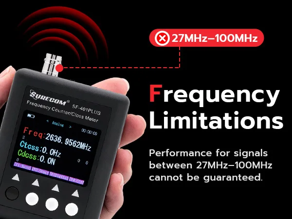 Surecom SF-401 Plus Frequency Meter Radio Hand-Held Frequency Counter 27Mhz-3000Mhz Portable CTCSS/DCS Decoder