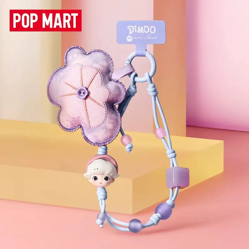 

New POPMART DIMOO Moments In Bloom Series Blind Box Fashion Phone Lanyard Cute Doll Pendant Mystery Box Collectible Gift Toys