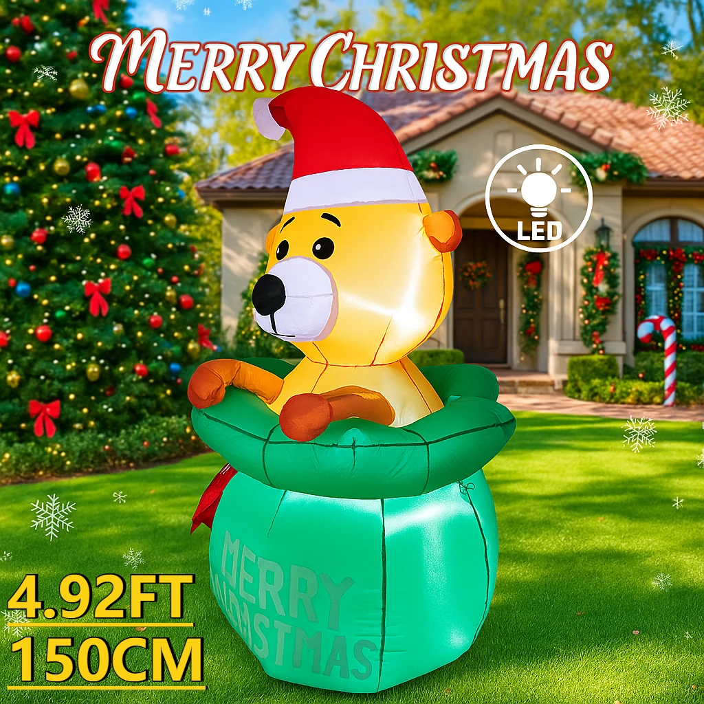492ft-christmas-inflatable-toys-bear-gift-bag-christmas-supplies-home-decor-ornament-festive-gift-led-lit-xmas-yard-decoration