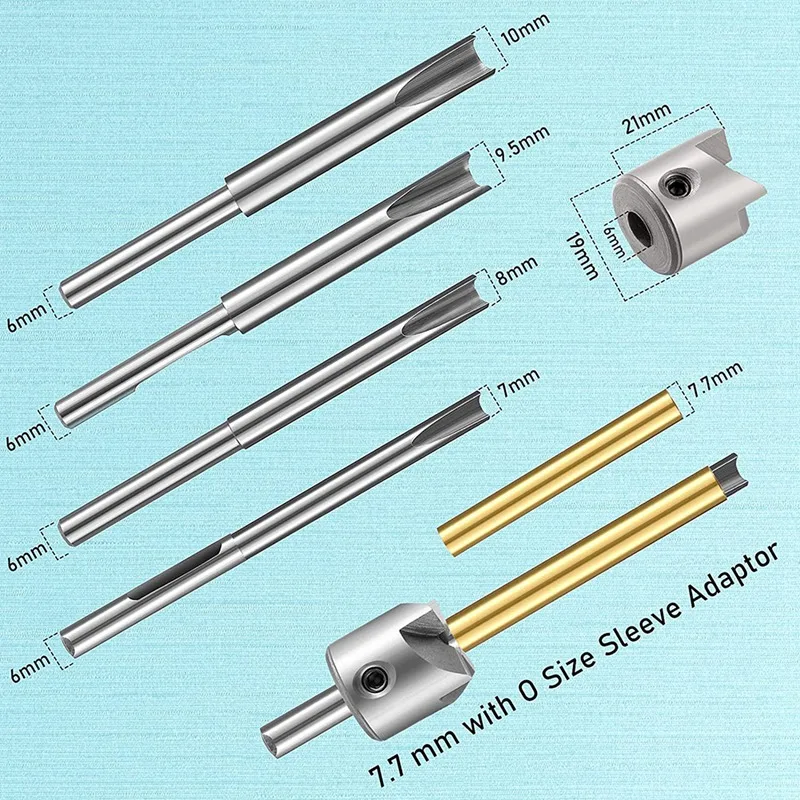 LICG 13 Pieces Pen Barrel With Pen Bushings Mill Trimmer Set 7Mm 8Mm 3/8 Inch 10Mm Cutter Shafts For Woodworking Pen Kit