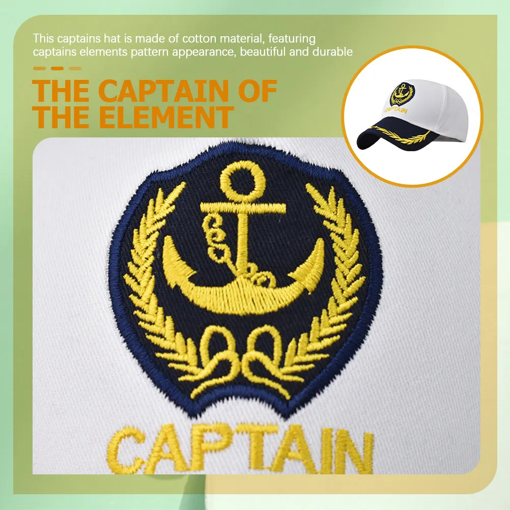 2Pcs Captains Hat Sailor Hat for Women Men Adjustable Breathable Baseball Cap for Beach Vacation Boating Sailing Yacht Outfit