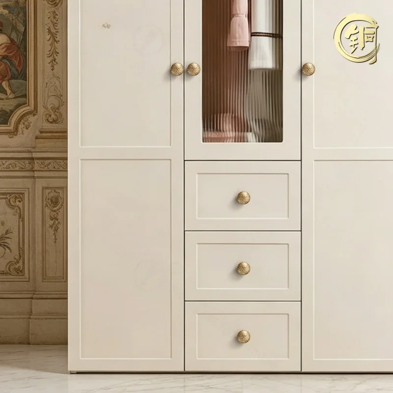 Luxury Brass Cabinet Knobs Single Hole Drawer Pulls Hardware for TV Wine Shoe Cabinet Decor