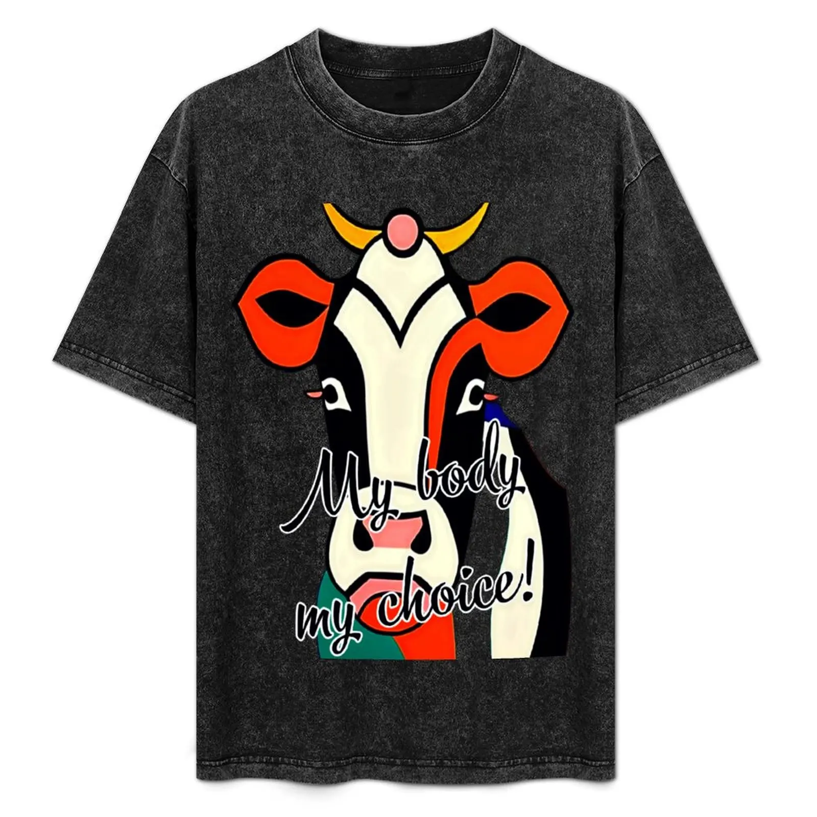 

AI cow, my body my choice. T-Shirt cute tops anime heavyweights mens t shirt