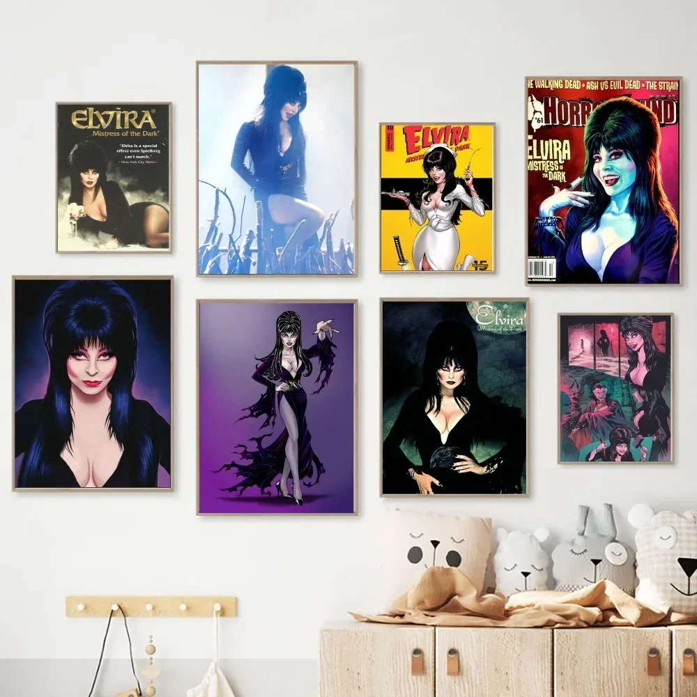 game E-Elvira mistress dark  Poster Kraft Club Bar Paper Vintage Poster Wall Art Painting Bedroom Study Stickers