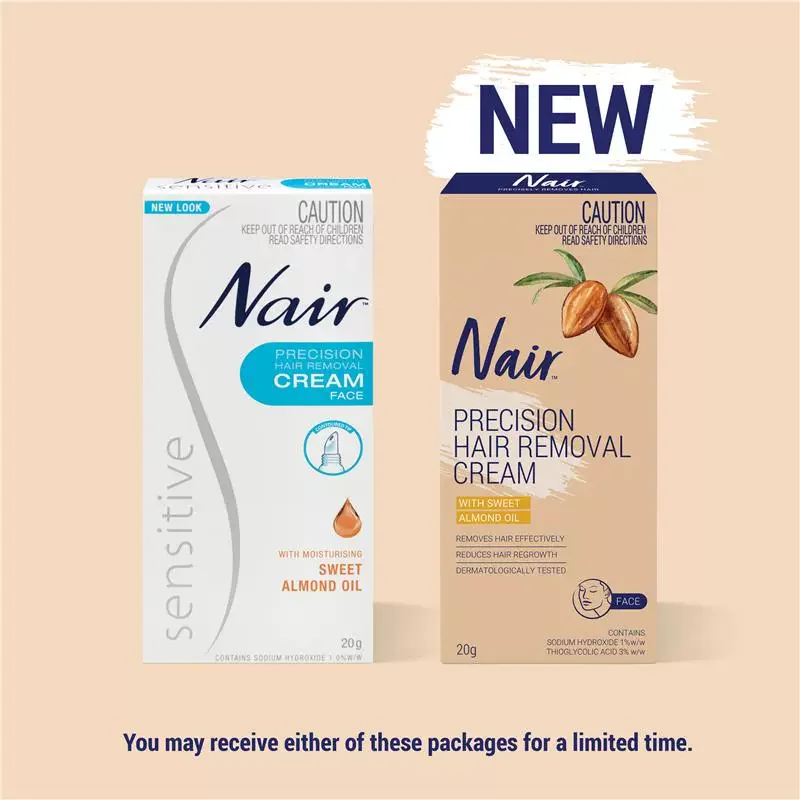 Nair Sensitive Hair Removal Cream for Women - Gentle on Sensitive Skin, No Razor Needed, Helps Prevent Ingrown Hairs