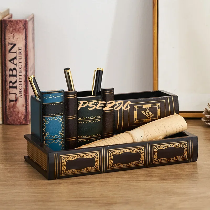 Home and Office Desktop Pen Holder Personalized Multi Functional Fake Book Storage Box Decorative Gifts home decor