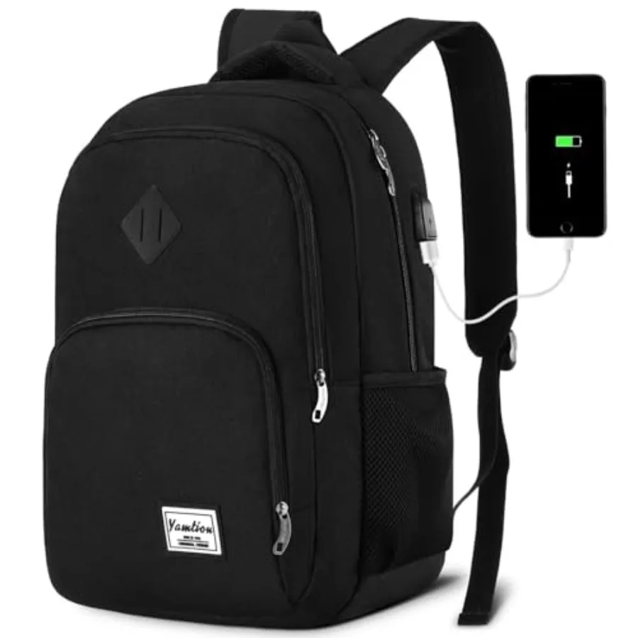 

Large Backpack for Men and WomenSchool Backpack for Teenager Travel Laptop Bookbag with USB Charging port for Business Work Col