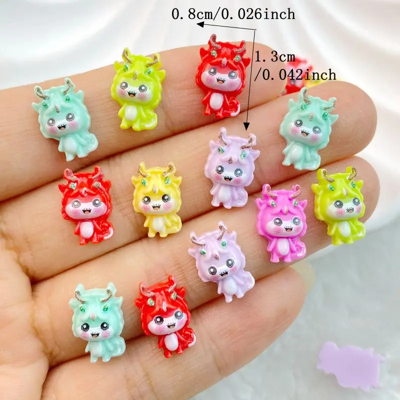 50Pcs New Mixed Nail Art Resin Little Dinosaur Designer Charms Rhinestones DIY Craft For Nail 3D Decorations Jewelry