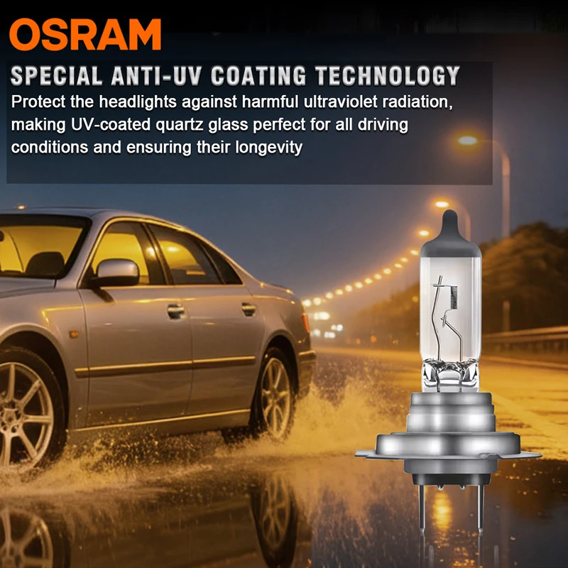 OSRAM LONG LIFE H4 H7 12V 55W H11 H3 HB3 HB4 9005 9006 Original Auto Light Halogen Headlight Bulb More Durable Super Series 1/2X