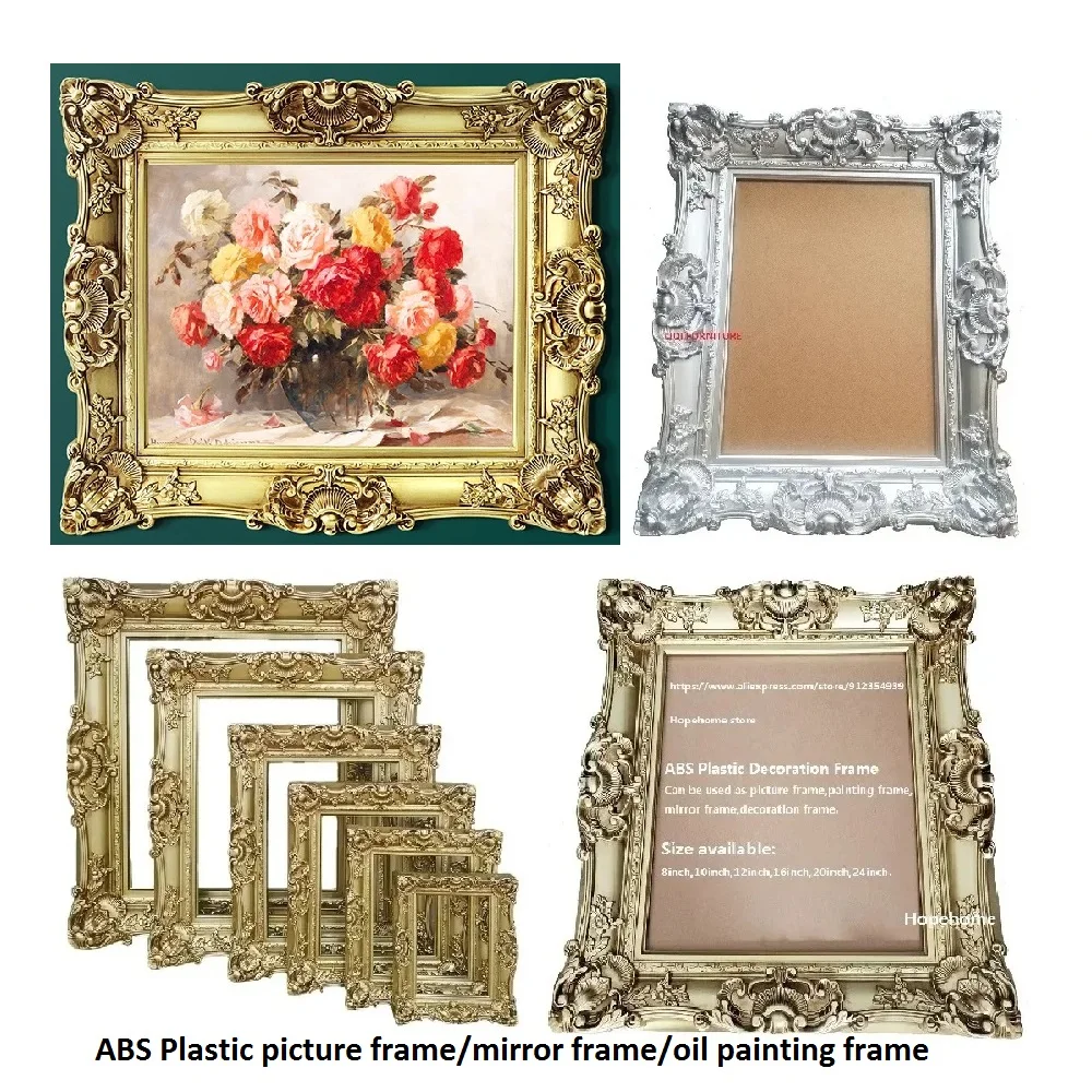 European Style Plastic Picture Photo Frame, Wedding Fashion Married Scene Props, Antique Decoration Frame