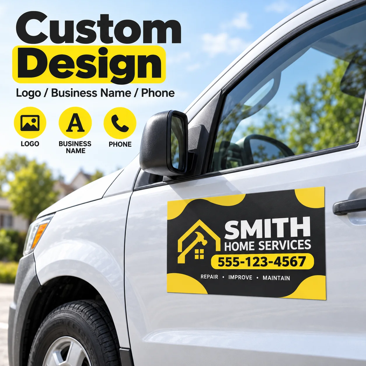 Personalized Car Magnet Signs, Custom Vehicle Magnets for Cars Trucks Door Decoration, Removable Magnetic Signs for Business Use