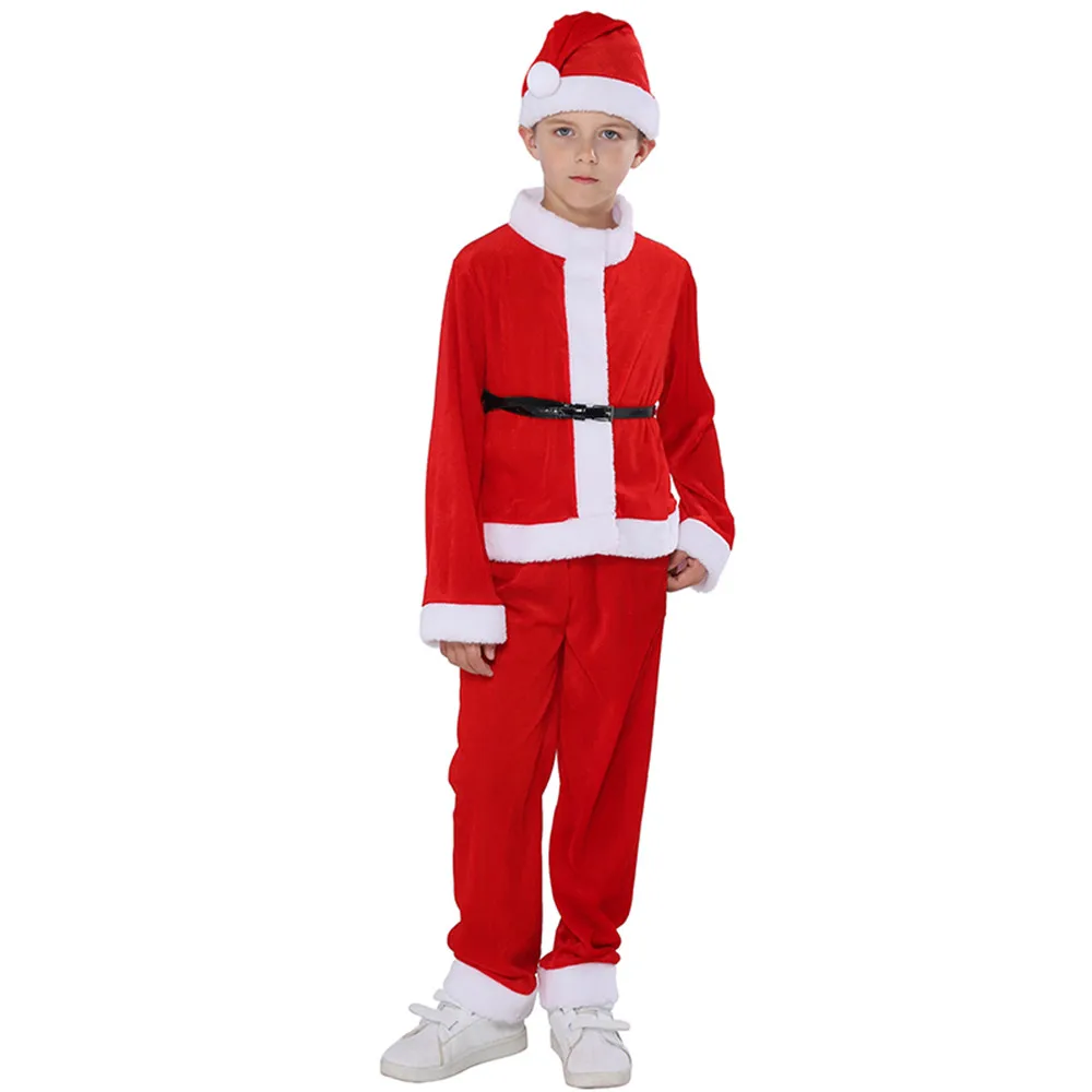 Children Christmas Santa Cosplay Costume Boys Girls New Year Holiday Elf Fancy Dress