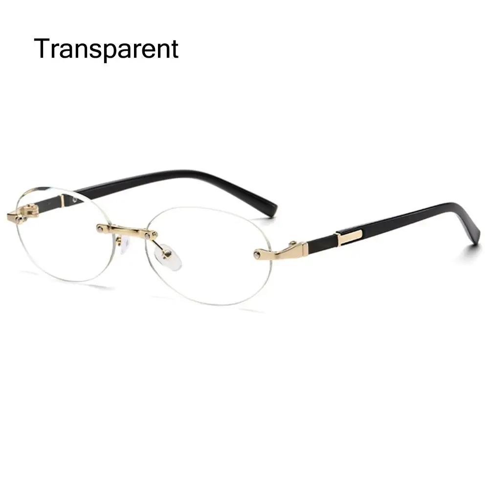 Trendy Cut-Edge Oval Frame Sunglasses Street Style UV400 Protection Hip-Hop Sun Glasses Frameless Punk Shades for Women