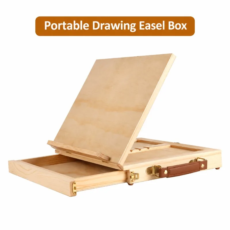 Tabletop Canvas Board Easel Foldable Multifunctional Storage Drawing Rack Portable Art Supply for Artist Sketch Creation