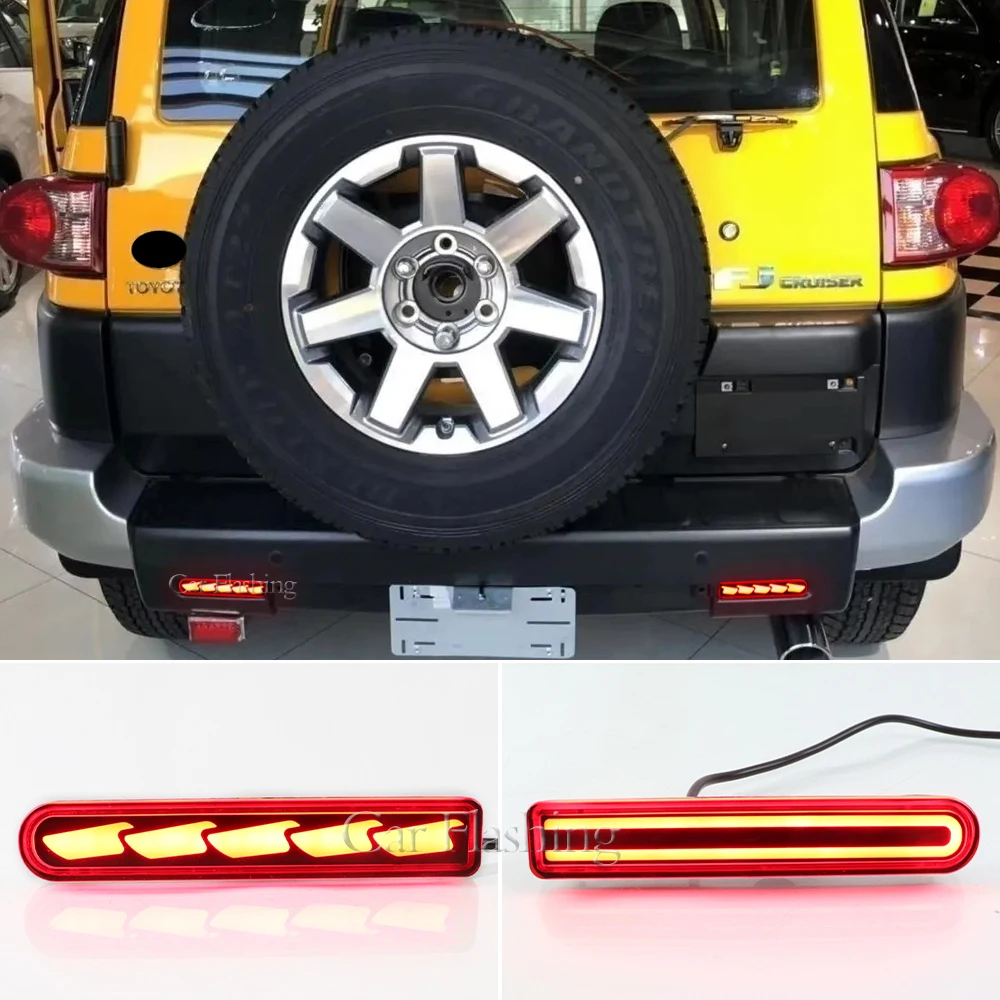 LED Rear Bumper Reflector Light For Toyota Land Cruiser FJ 2007-2022 Turn Signal Light Brake Fog Driving Lamp Car Accessories