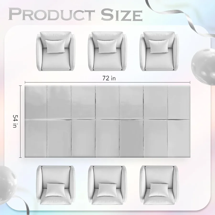 2 قطعة مفرش المائدة البلاستيكية الفضية للحفلات 54*72 بوصة لامعة ديسكو مفارش طاولة غطاء الطاولة الأبيض لحفل زفاف عيد الميلاد الشتاء Bi