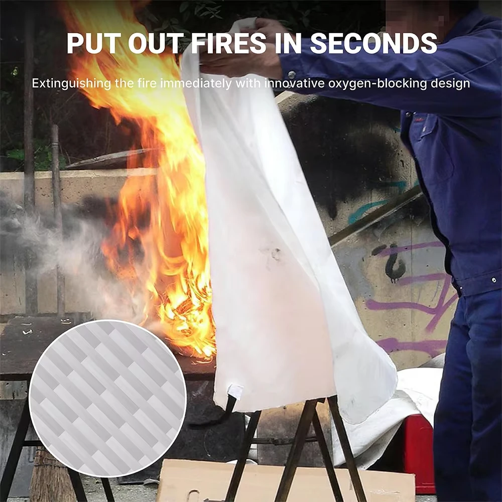 Emergency portable safety cover fire extinguisher Fire mat fire blanket Flame retardant fire blanket survival shelter