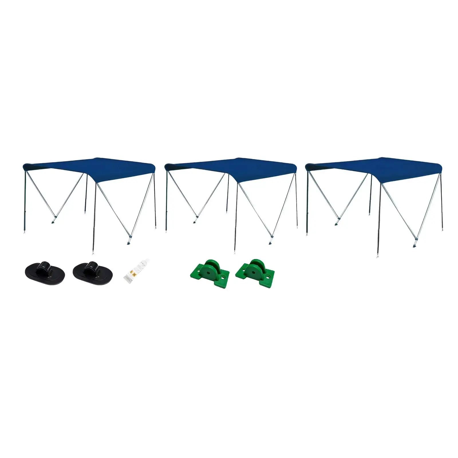 Inflatable Boat Canopy with Support Rod Sun Protection Sunshade Shelter Foldable Tent Kayak Awning for Fishing Boat Dinghy view 3