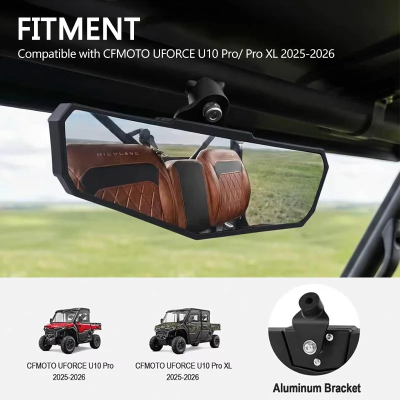 UTV Rearview Mirror Multi-Angle Adjustment Rear View Mirror HD Convex Mirror For CFMOTO UFORCE U10 Pro/Pro XL 2025-2026 UTV Part
