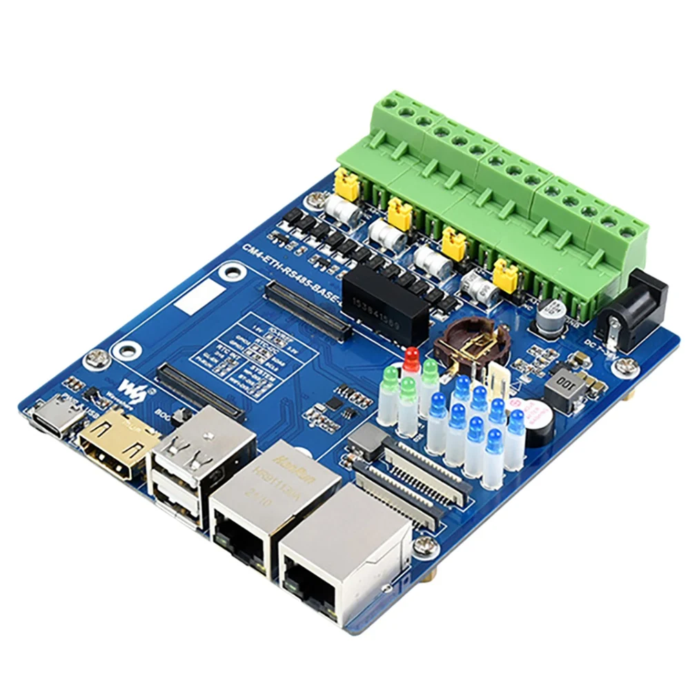 

Waveshare RS485 Expansion Board for Raspberry Pi CM4 Dual Network Port Four-Way Isolated RS485 Gigabit Ethernet USB2.0 Expansion