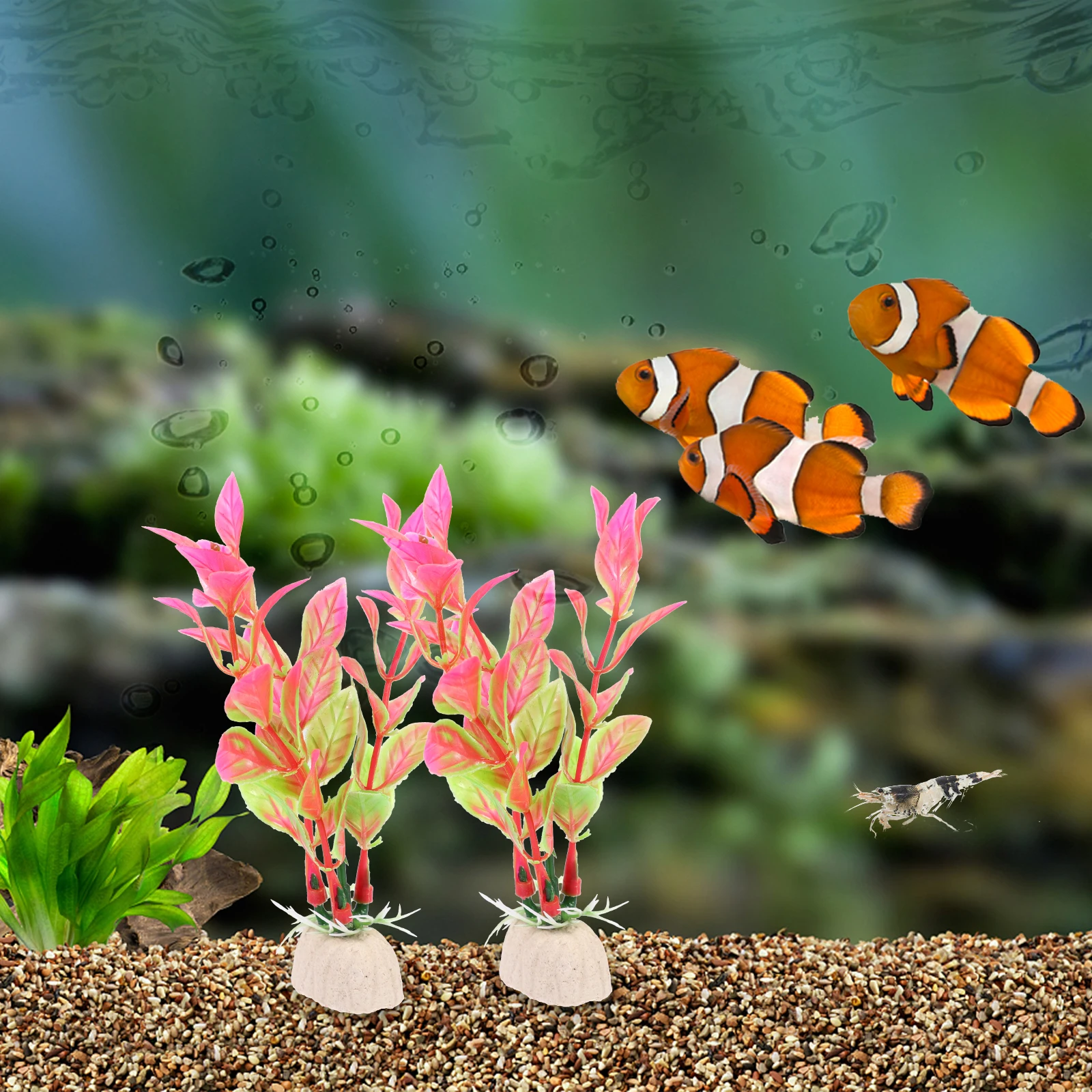 

20pcs Fake For Accessories Artificial Plastic Tank Plants Reptile Terrarium Decoration Aquarium Plants For Betta Fish Fish Tank