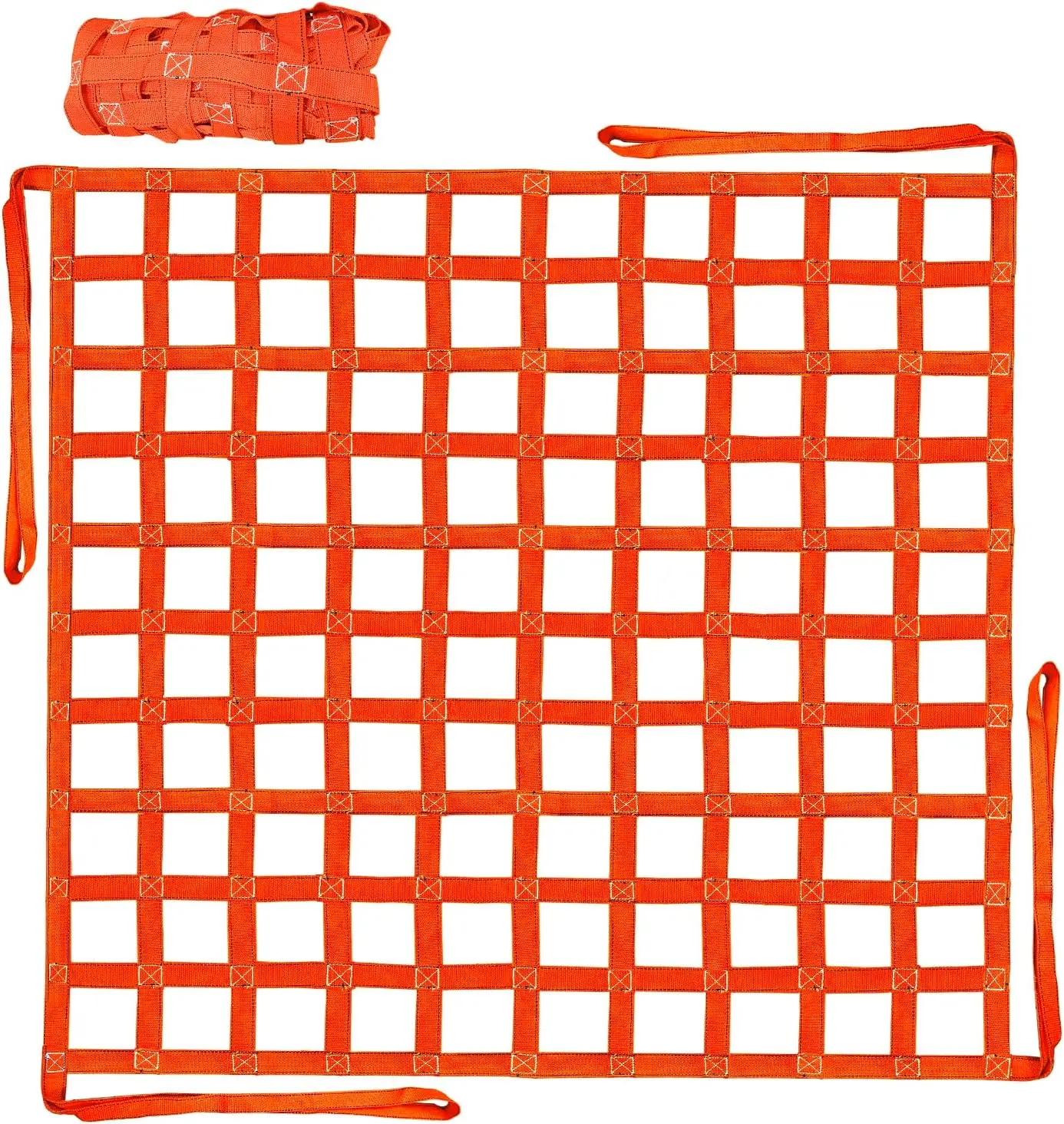 

Грузовая подъемная сетка 4.92'x4.92', стропы для подъемной сетки с грузоподъемностью 1100 фунтов, нейлоновая подъемная сетка с квадратными отверстиями 10-12 см