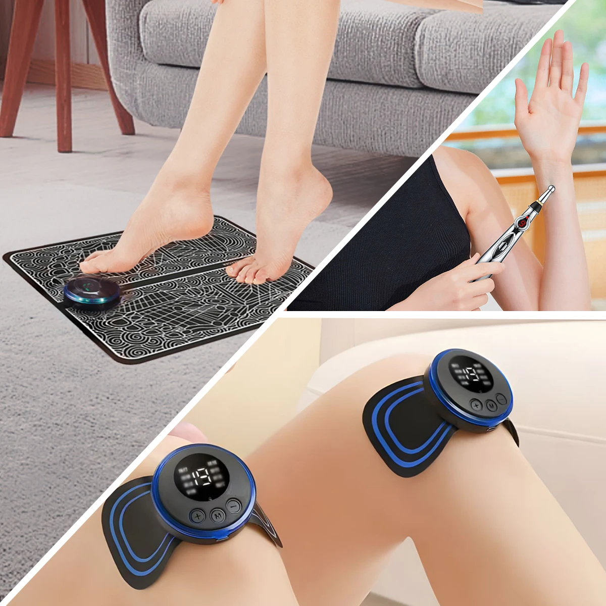 Multi Functional Electric Foot Massager Set Muscle Trainer Essential Tool for Massage Fitness Outdoor Activities Home Relaxation