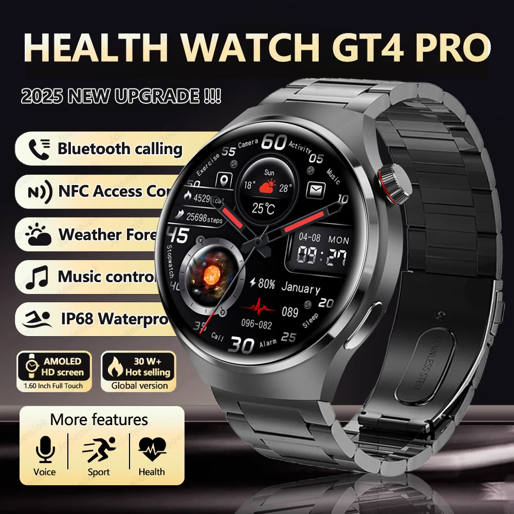 

2025 NEW HD Screen Smartwatch Long Battery Life NFC Sport Mode Health Monitoring Bluetooth Call Smart Watch For Android IOS