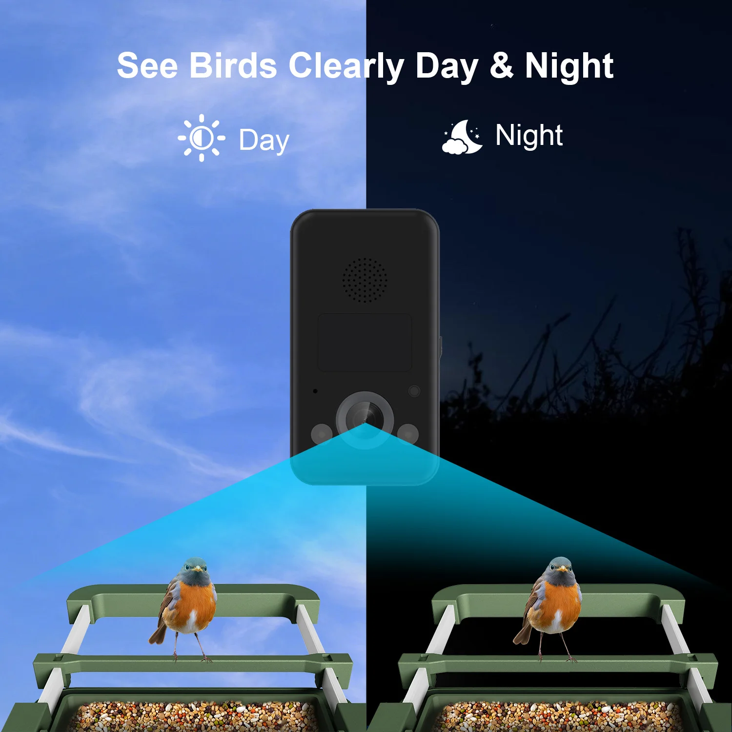 4K Outdoor Garden Smart Bird Feeder With Camera AI Identify Bird Species Auto Capture Bird Watching Camera