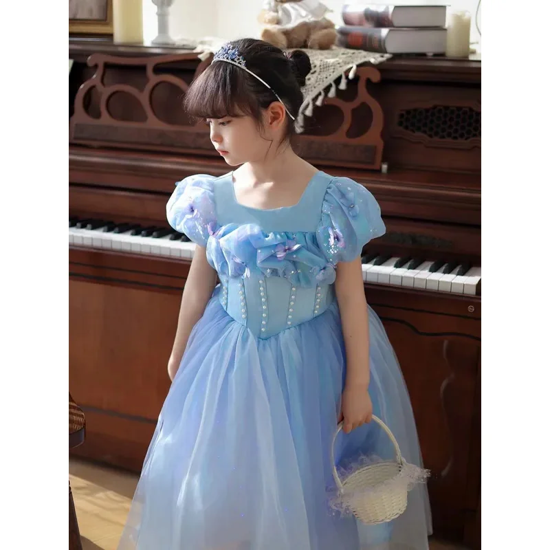 신데렐라 공주 드레스 소녀 어린이 생일 파티 카니발 의상 드레스 엘사 인어 라푼젤 키즈 화려한 고급 의상