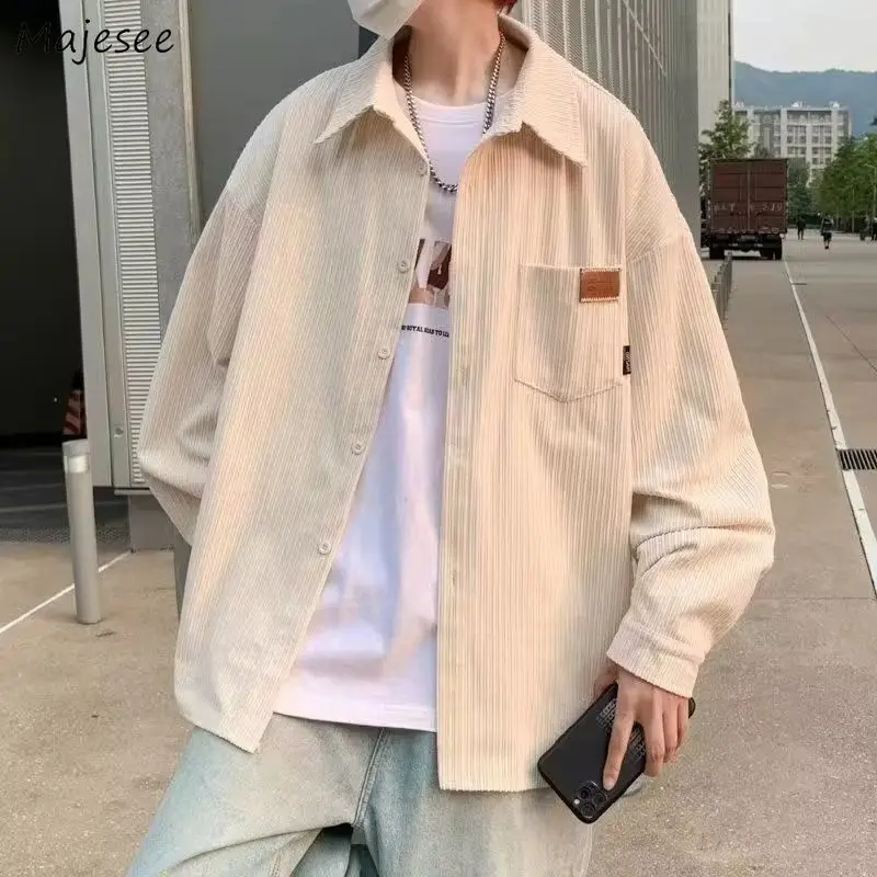 

Вельветовые куртки мужские красивые уличные крутые универсальные карманы на пуговицах повседневные пальто мешковатые модные винтажные мужские индивидуальные куртки