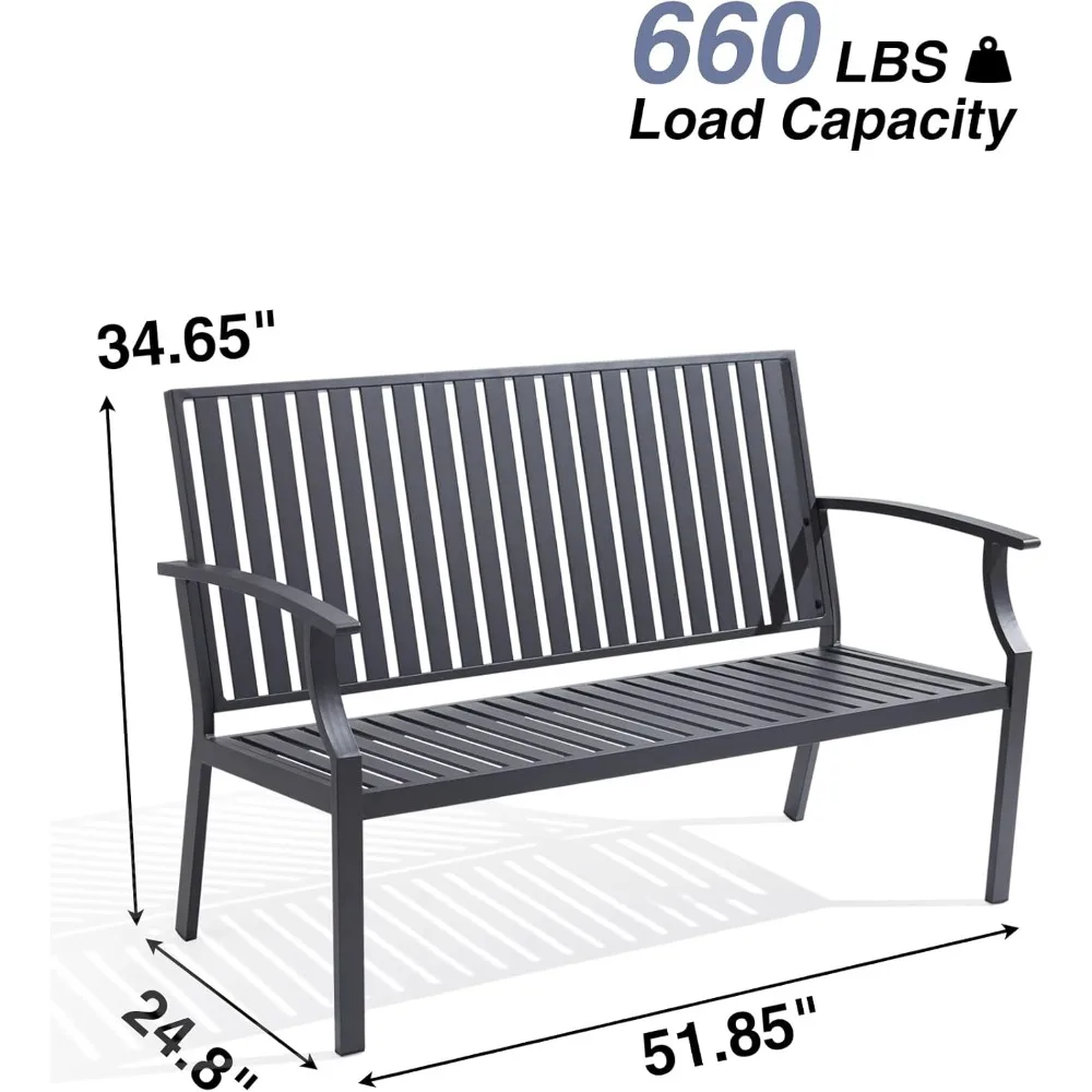 Outdoor Bench Set of 2, 52