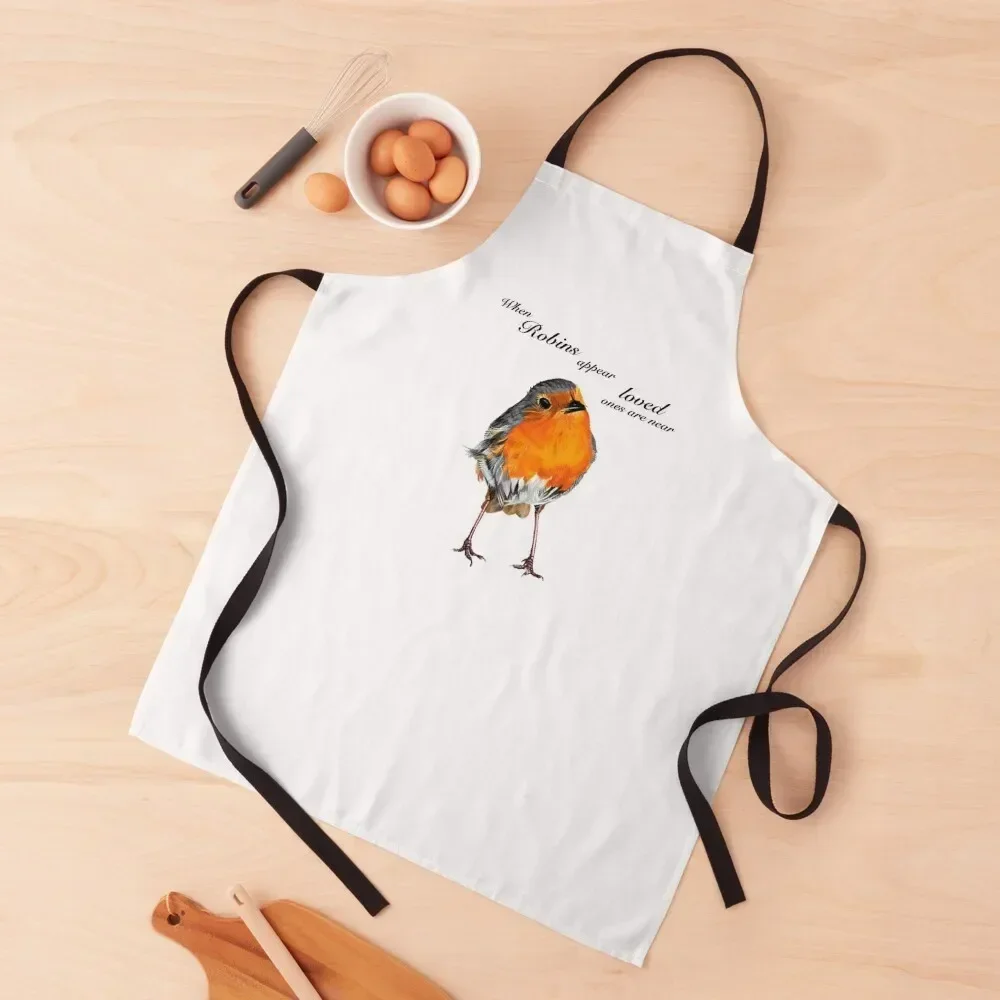 

Robin - Robin Redbreast - Red Robin -Robins appear when loved ones are near Apron Womens Dresses Chef Accessories Apron