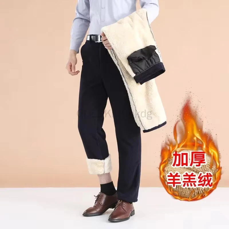 Middle Ages Clothes Cotton Corduroy Pants Men Soft Casual Relaxed Fit Straight Leg Corduroy Pant Dad Husband Daily Winter Pants
