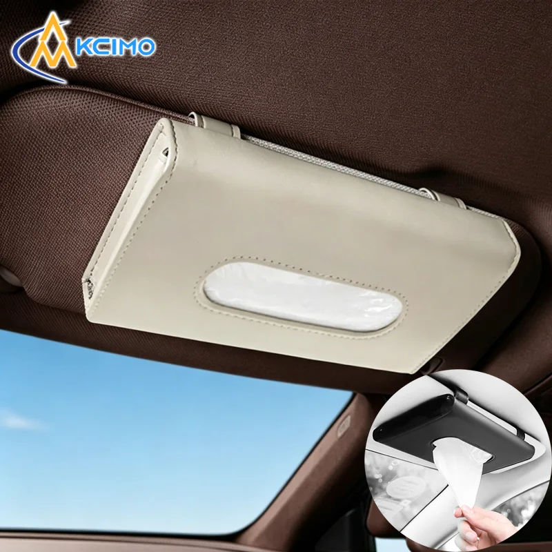 

Auto Car Tissue Cover Napkin Box Holder Vehicle Sun Visor Paper Towel Pouch Interior Storage Bag Car Styling Accessories