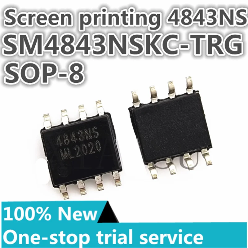 

10-100pcs %New SM4843NSKC-TRG silkscreen 843NS SOP-8 MOSFET regulator