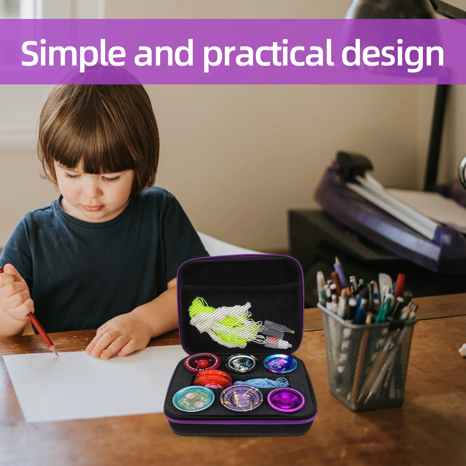 

6-Hole Yoyo Ball Carrier Portable Yoyo Storage Case Durable Lightweight Holder Convenient for Travel Home Outdoors