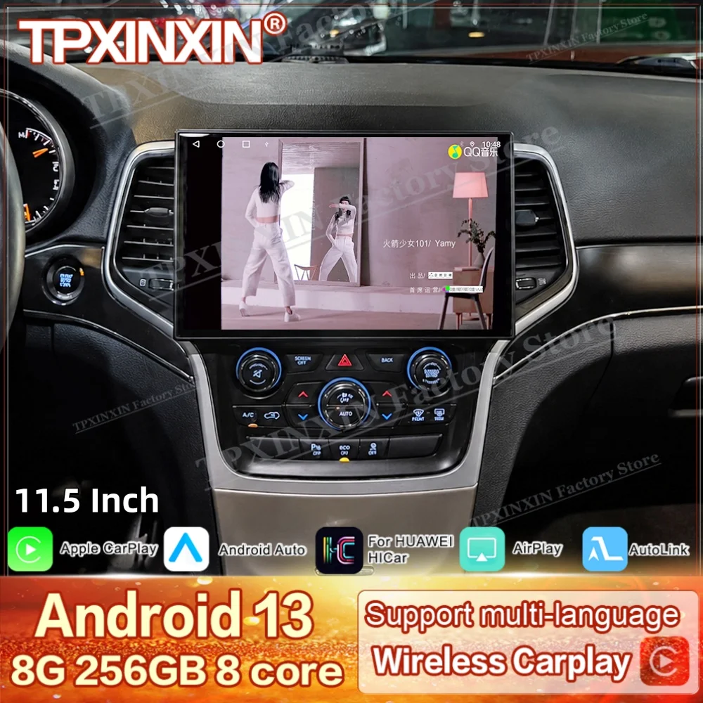 Android Auto Carplay For Jeep Grand Cherokee 2014~2018 Multimedia GPS Navigation Car Radio Stereo Receiver player IPS Head Unit