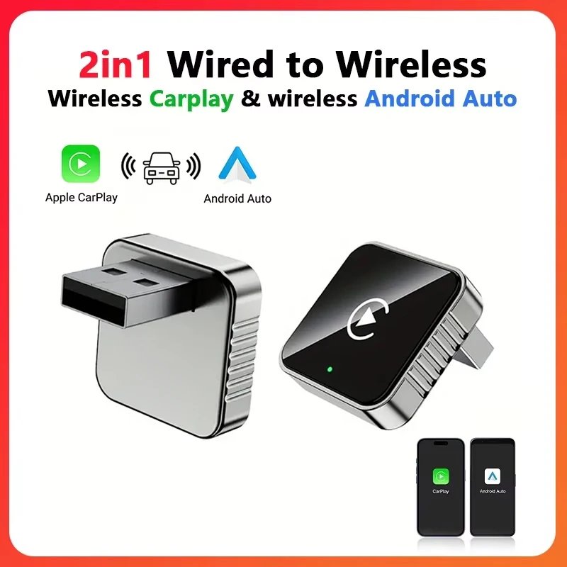 New Super Mini Carplay AI Box Wired to Wireless CarPlay&Android Auto 2in1 Box 5GHz WiFi5 for 99% Original Wired CarPlay/Auto Car