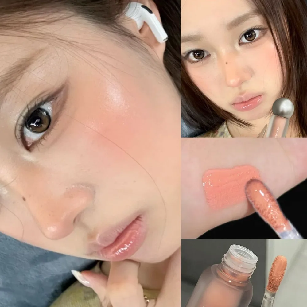 New Brightening Liquid Blusher Moisturizing Rouge Blush Stick Long Lasting Water Light Juice Liquid Blush Cosmetics