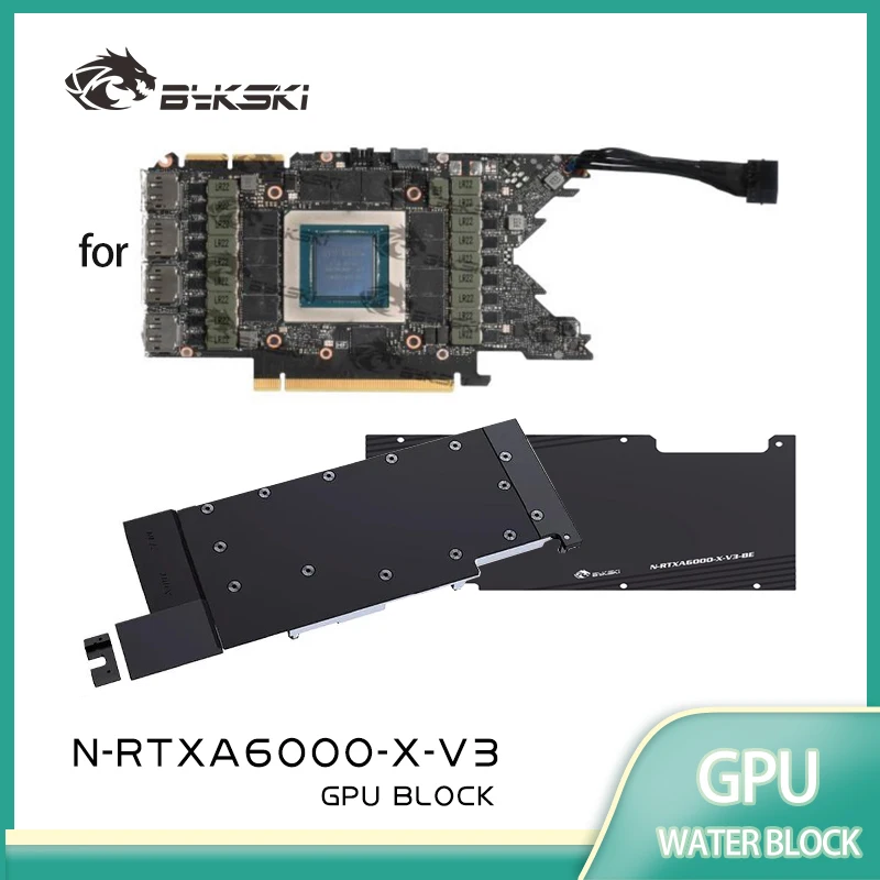 Bykski N-RTXA6000-X-V3 bloque GPU para NVIDIA TESLA A40 80G/A100/Leadtek RTX A6000 tarjeta gráfica refrigeración por agua/radiador totalmente metálico