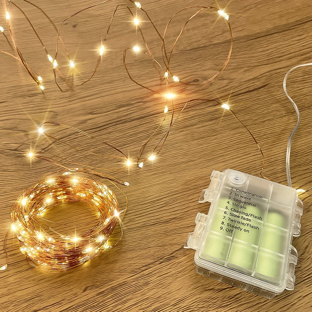 Holiday Outdoor Copper String Light 10M 20M Remote Control Timing Battery USB Garden Fariy Lamp For Party Christmas Decoration