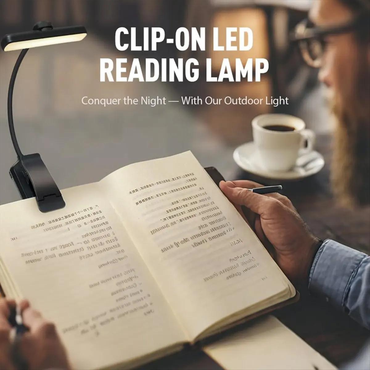 DT81 Book Light Rechargeable Book Lamps Clip on 24 Led Booklights for Reading in Bed At Night 3 Color Temperatures White