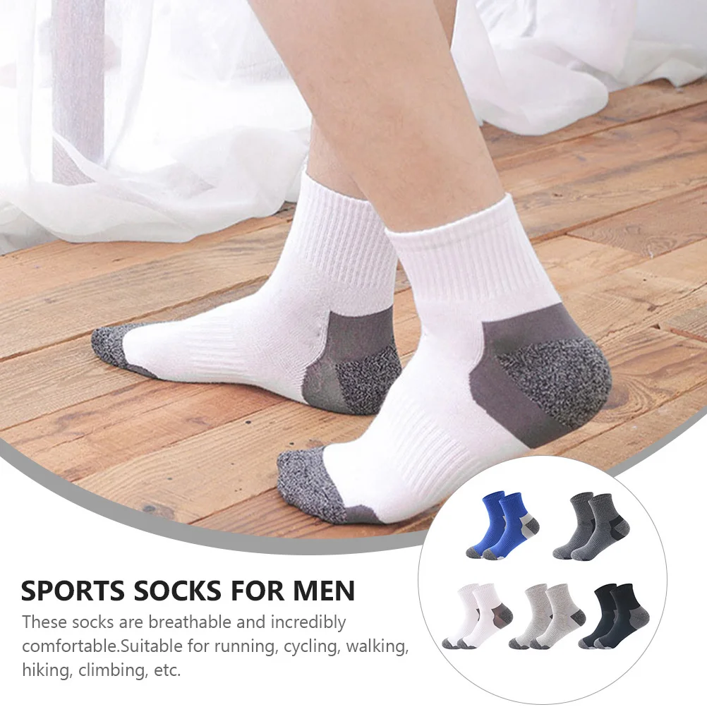 

5 пар дышащих спортивных носков, сетчатые охлаждающие хлопковые носки, удобные свободные носки для бега, велоспорта, альпинизма, пешего туризма, нескользящие мужские носки