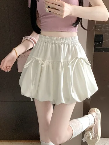 

Ballet Sle Knot Women's Summer A-Line f Skirt Fluffy Skirt Elastic Waist Flower Bud Cool Sweet Lantern ort S...