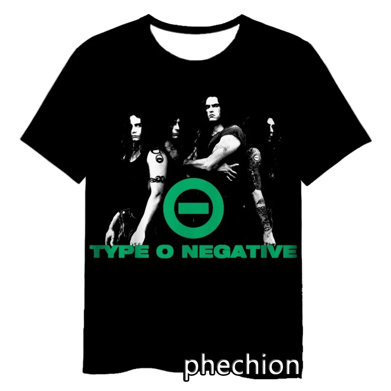 phechion New Fashion Men/Women Type O Negative 3D Print Short Sleeve T-Shirt Casual Hip Hop Summer T Shirt Tops S263